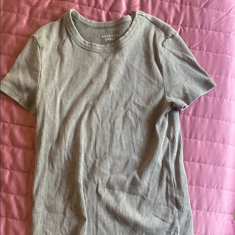 American Eagle Outfitters Ribbed Brown Top